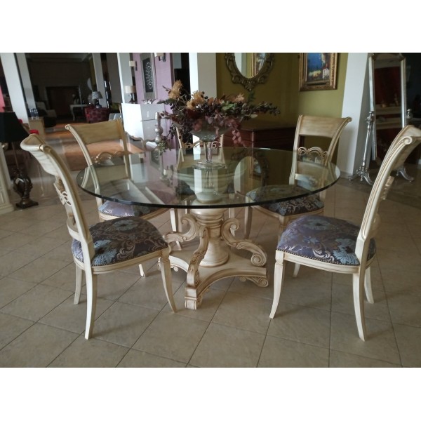 Τραπεζαρία στρόγγυλη με γυάλινο καπάκι  jantore