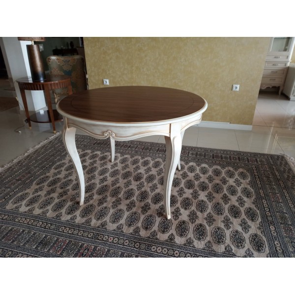 τραπέζι στρόγγυλο Άντζελο με ξύλινο καπάκι